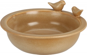 Keramické pítko s ptáčkem 24 cm, hnědé