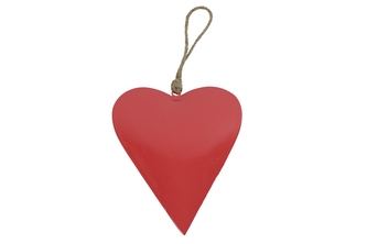 Závěsné srdíčko S červené 10x7,5x1 cm