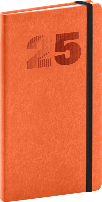 Kapesní diář Vivella Top 2025, oranžový, 9 × 15,5 cm