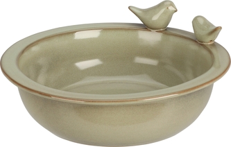 Keramické pítko s ptáčkem 24 cm, zelené
