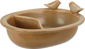 Keramické pítko s ptáčkem 20x15 cm, hnědé