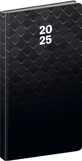 Kapesní diář Cambio 2025, černý, 9 × 15,5 cm