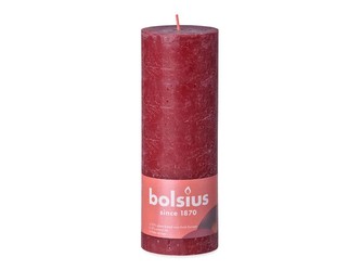 Bolsius Rustic Shine Válec 68x190mm Velvet Red, bordó svíčka