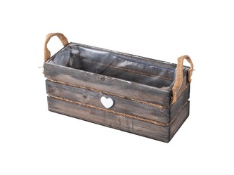 Bedýnka dřevo 300X120X125mm s uchy, šedá