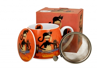 Porcelánový hrnek byliňák Cindy & Cats 430 ml v dárkovém boxu