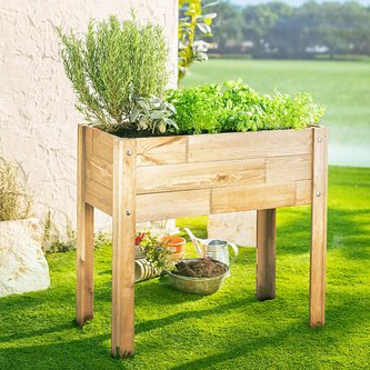 Vyvýšený záhon dřevěný, přírodní