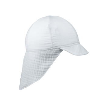 Dětská kšiltovka s krytím krku mušelín White; Barva: bílá; Velikost: XL