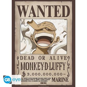 One Piece Plakát - Wanted Luffy 52x38 cm One Piece Plakát - Wanted Luffy 52x38 cm