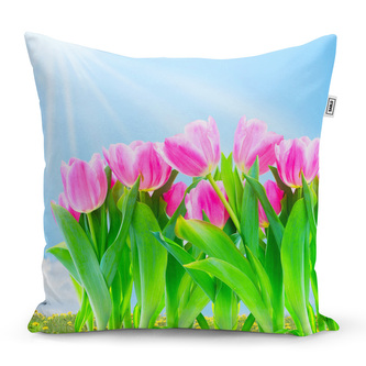 Polštář Růžové tulipány: 40x40 cm