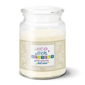 Svíčka Když Bůh stvořil učitele: 500 g 