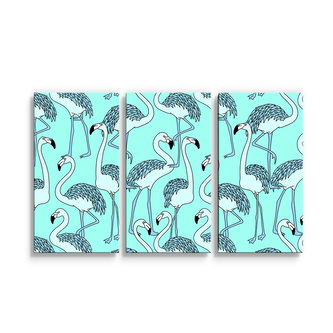 Obraz - 3-dílný Plameňáci: 120x80 cm