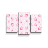 Obraz - 3-dílný Růžové hvězdy: 75x50 cm