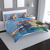 Povlečení Domky na pobřeží: 140x200 / 90x70