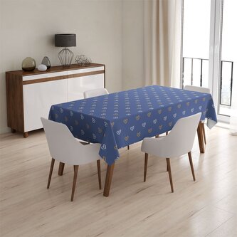 Ubrus Srdíčka na modré: 90x90 cm