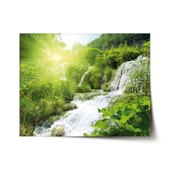 Plakát Kaskádovitý vodopád: 90x60 cm Plakát Kaskádovitý vodopád: 90x60 cm