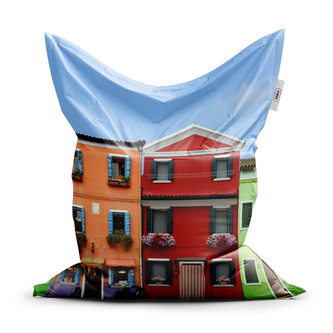 Sedací vak Domky: 150x100 cm