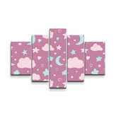 Obraz - 5-dílný Dětská obloha: 125x90 cm