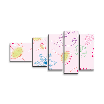Obraz - 5-dílný Barevné obrázky: 100x60 cm