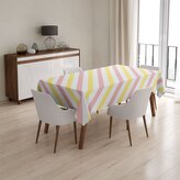 Ubrus Růžové a žluté pruhy: 130x130 cm