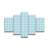 Obraz - 5-dílný Srdce na modré: 125x90 cm