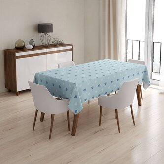 Ubrus Srdce na modré: 130x130 cm