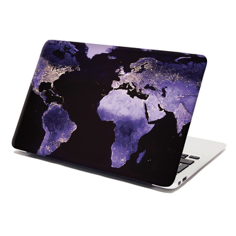 Samolepka na notebook Světelná mapa světa: 38x26 cm
