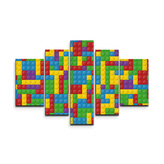 Obraz - 5-dílný Barevná stavebnice: 125x90 cm