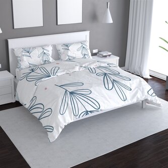 Povlečení Modré lístky: 140x200 / 90x70 Povlečení Modré lístky: 140x200 / 90x70