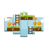 Obraz - 5-dílný Videohra 2: 125x90 cm