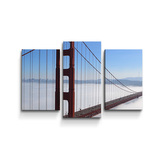 Obraz - 3-dílný Golden Gate v mlze: 75x50 cm