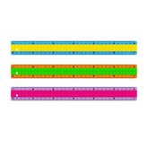 Linijka plastikowa w kształcie klocka 30cm MIX
