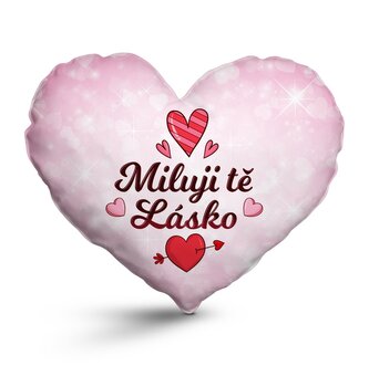 3D polštář ve tvaru srdce:  Miluji tě lásko