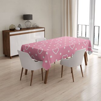 Ubrus Srdce a tečky: 130x130 cm