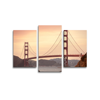 Obraz - 3-dílný Golden Gate 2: 75x50 cm Obraz - 3-dílný Golden Gate 2: 75x50 cm