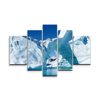Obraz - 5-dílný Ledovce: 125x90 cm