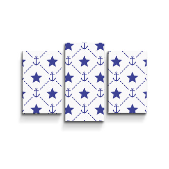 Obraz - 3-dílný Hvězdy a kotvy: 75x50 cm