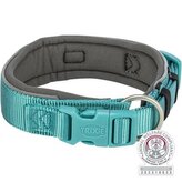 PREMIUM obojek EXTRA široký, aqua/grafit - M-L: 40-48 cm/40 mm