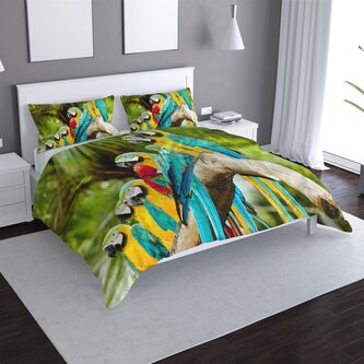 Povlečení Papoušci na větvi: 140x220 / 90x70