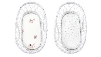 Prostěradlo Sleepee We Care do kočárku, košíku a kolébky Jungle Bird/Šedé tečky