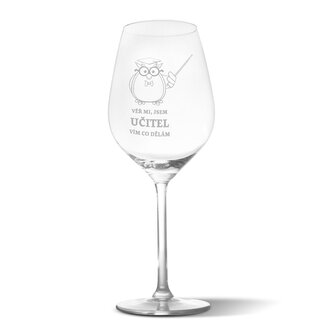 Sklenička na víno Věř mi, jsem učitel vím co dělám: 49 cl