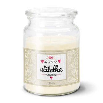 Svíčka Nejlepší učitelka všech dob: 500 g 