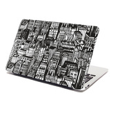 Samolepka na notebook Kreslené mrakodrapy: 38x26 cm