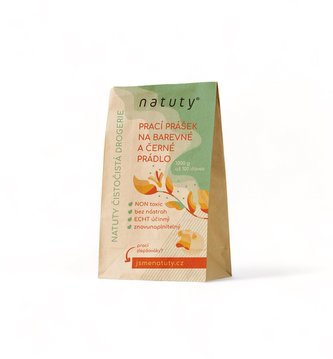 Natuty Prací prášek na barevné a černé prádlo (1 kg) - bez vůně, až 100 pracích dávek v 1 kg