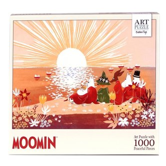 Puzzle 1000 artystyczne Muminki czerwone