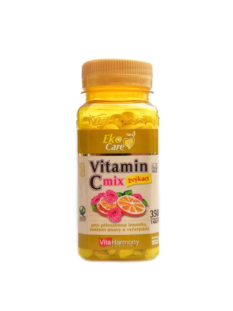 VitaHarmony - VE Vitamín C 100mg MIX pomeranč malina 350 žvýkacích tablet