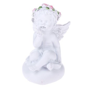 Polyresinový anděl sedící na srdci, 12/288