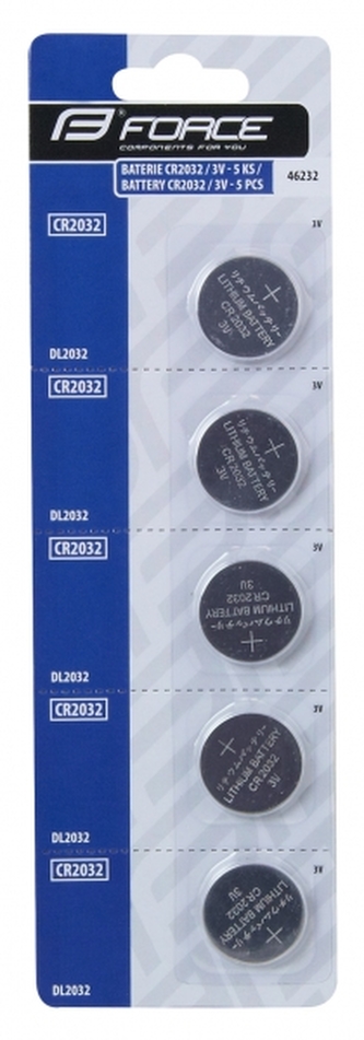 baterie CC+pulsmetrů FORCE CR2032 5ks
