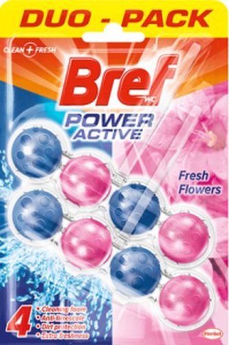 Bref WC Power Aktiv Fresh flowers, WC blok, 2× 50 g