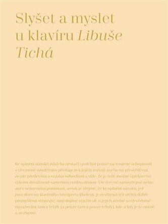 Slyšet a myslet u klavíru Slyšet a myslet u klavíru