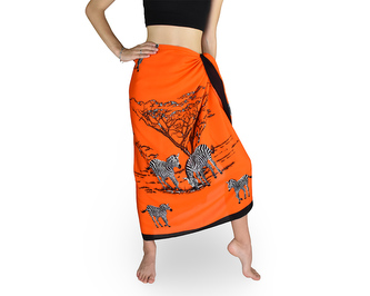 Sarong - Pareo ANIMAL, zebra, oranžový